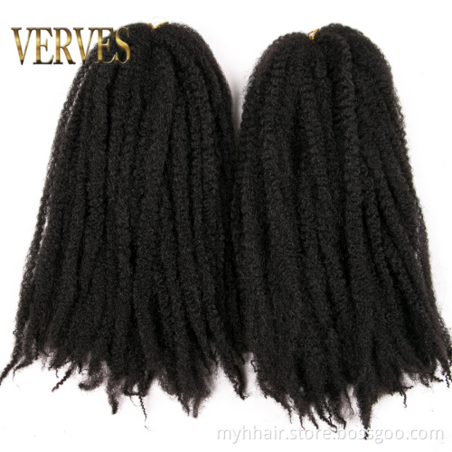 VERVES 24 and 18 Inch Afro Kinky Braiding Hair Synthetic Crochet Marly Braids Hair extensions Natural black Brown Blonde